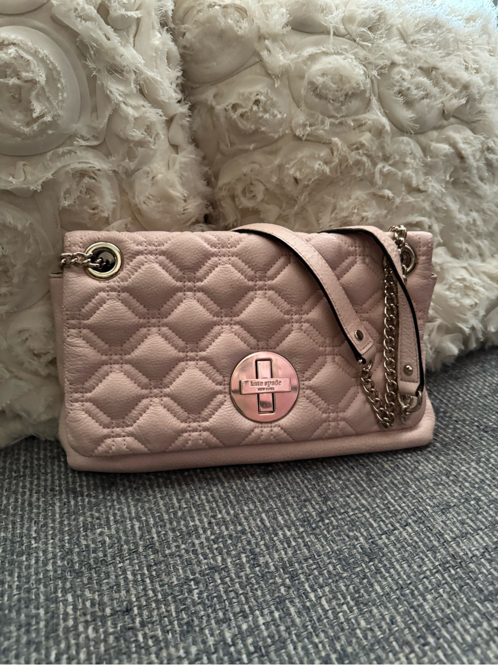 Kate Spade Pink Quilted Leather Crossbody Bag - Picture 2 of 11